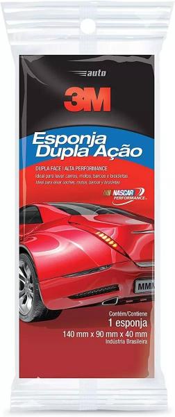 Imagem de Esponja Dupla Ação Alta Performance Limpeza Automotiva 3m