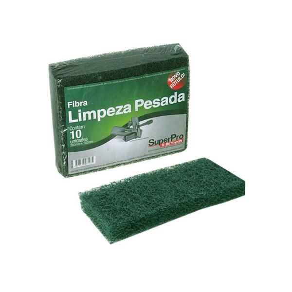 Imagem de Esponja Fibra Limpeza Pesada Bettanin 10x26cm R9506 Kit 10