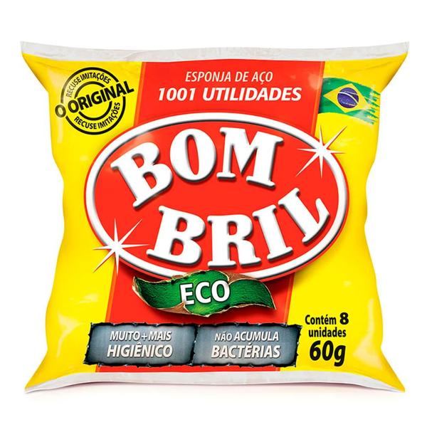 Esponja Lã de Aço Bombril 8un. Imagem de Esponja Lã de Aço Bombril 8un.