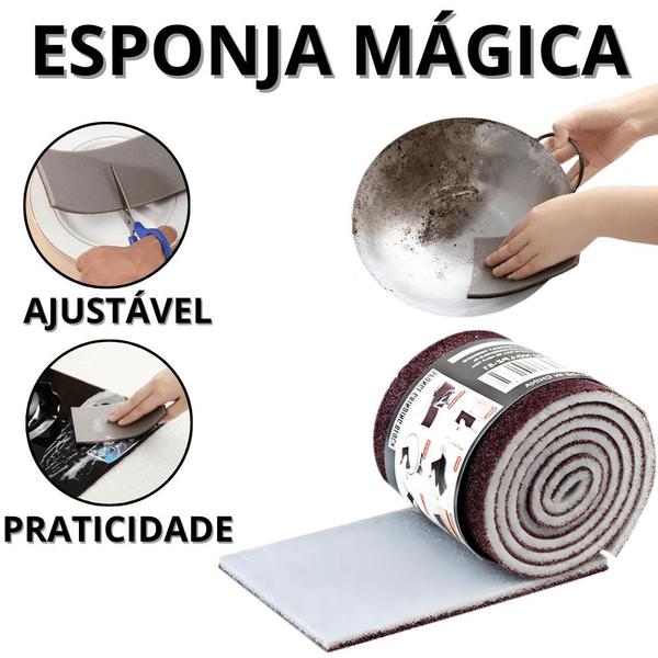 Imagem de Esponja Magica Para Limpeza Pesada Remoção de Ferrugem