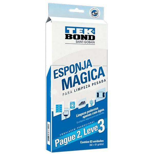 Imagem de Esponja Mágina com 3 Unidades Melamina Limpeza Pesada 24361000302 TEKBOND