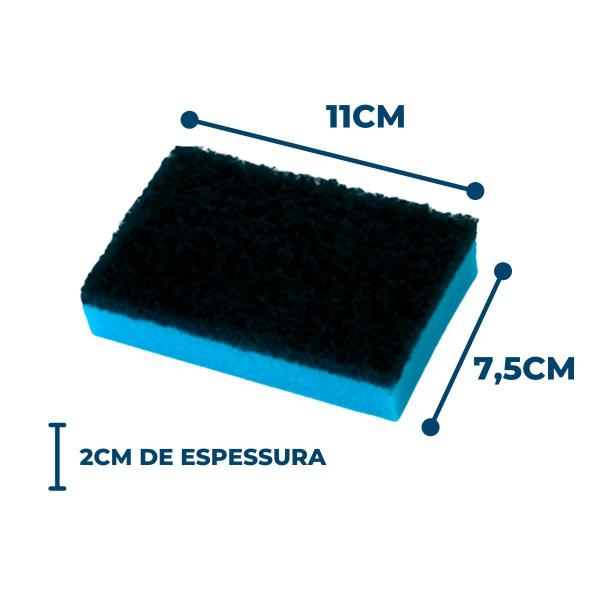 Imagem de Esponja Não Risca Scotch Brite Com 3 Unidades Azul Bucha Lava Louça Multiuso