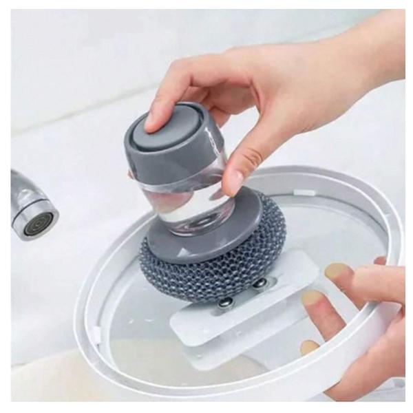 Esponja Palha de Aço com Dispenser de Detergente - Genérico Imagem de Esponja Palha de Aço com Dispenser de Detergente