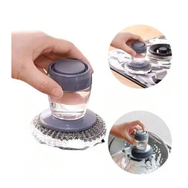 Esponja Palha de Aço com Dispenser de Detergente - Genérico Imagem de Esponja Palha de Aço com Dispenser de Detergente