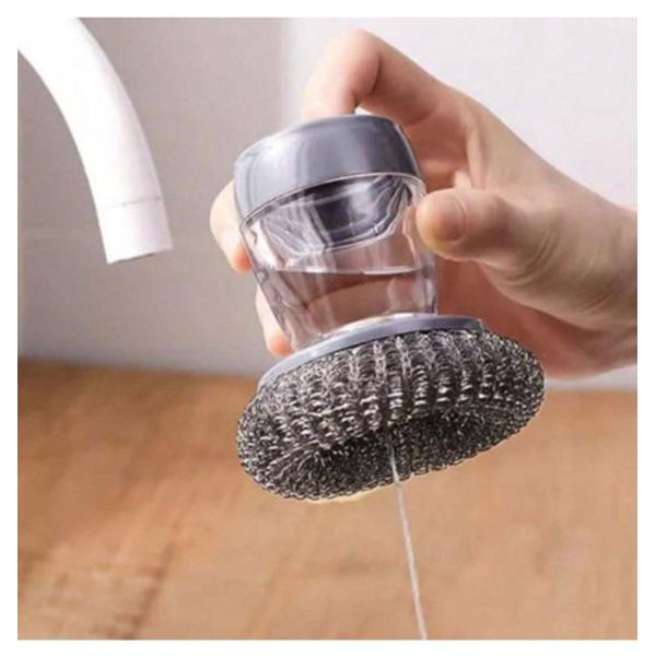 Esponja Palha de Aço com Dispenser de Detergente - Genérico Imagem de Esponja Palha de Aço com Dispenser de Detergente