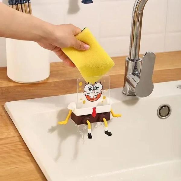 Imagem de Esponja para Lavar Louça Bob Esponja com Suporte de Drenagem