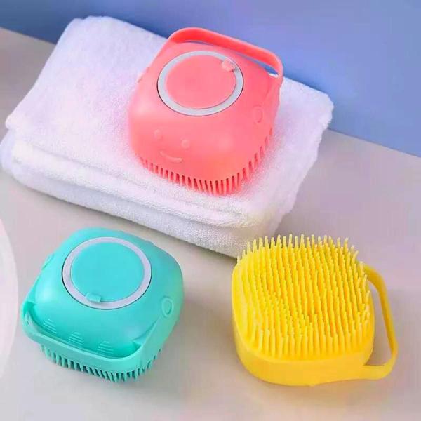 Imagem de Esponja Silicone Banho Massageador Dispenser Sabonete