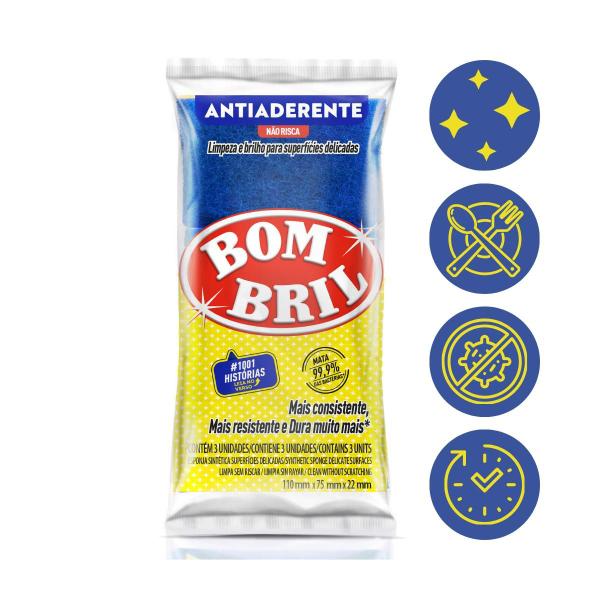 Imagem de Esponja Superficie Delicada Antiaderente 3 Unidades Bombril