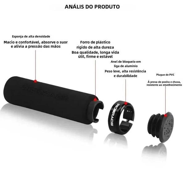 Imagem de Esponjas Antiderrapantes para Guidão de Bicicleta MTB - Absorção de Choque