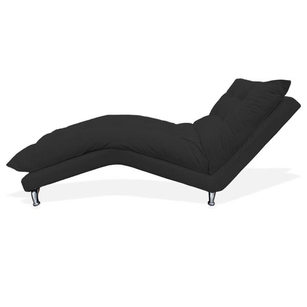 Imagem de Espreguiçadeira Chaise Para Sala De Estar Diva Suede Preto - INCASA DECOR