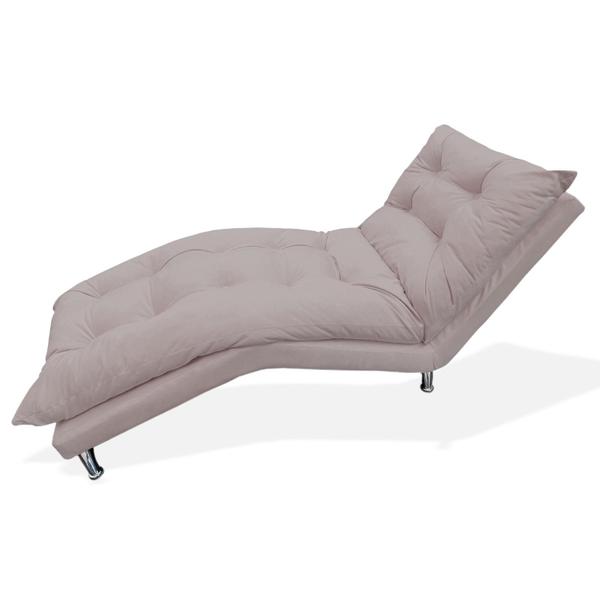 Imagem de Espreguiçadeira Chaise Para Sala De Estar Diva Suede Rose - INCASA DECOR