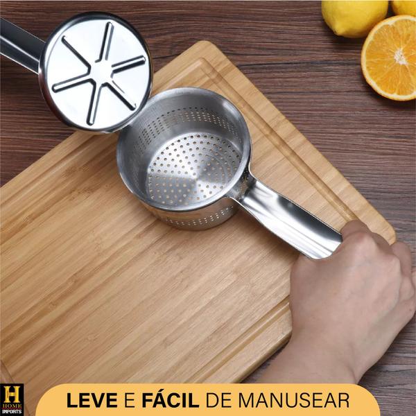 Imagem de Espremedor Amassador De Batatas Legumes Manual Profissional Resistente De Aço Inox