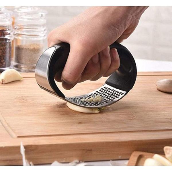 Imagem de Espremedor Amassador Triturador De Alho Inox Manual Cozinha Garlic Press