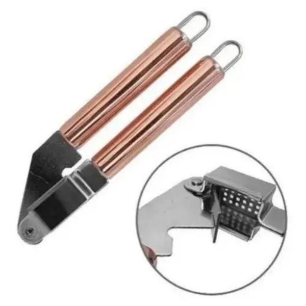 Imagem de Espremedor De Alho De Inox Com Cabo Metalizado Cobre Rose Gold