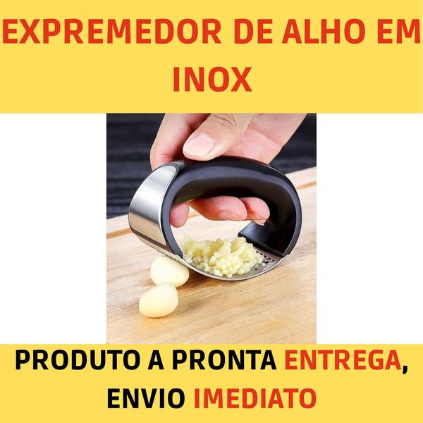 Imagem de Espremedor De Alho Fácil Em Inox - Amassador Triturarador