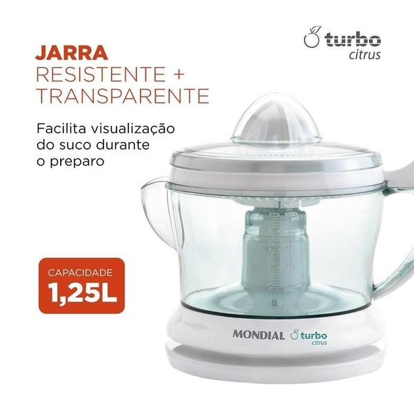 Imagem de Espremedor de Frutas Mondial E-01 Turbo Citrus, 25W, 1,25 Litros