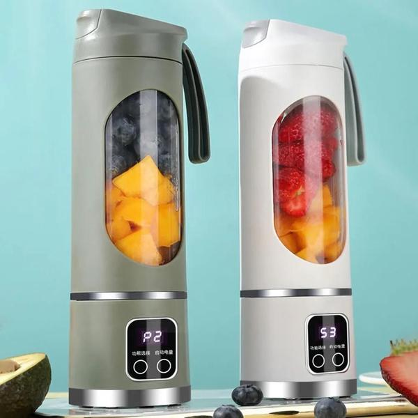 Imagem de Espremedor de frutas portátil com 8 lâminas, liquidificador recarregável USB, triturador de gelo, shakes e smoothies cop