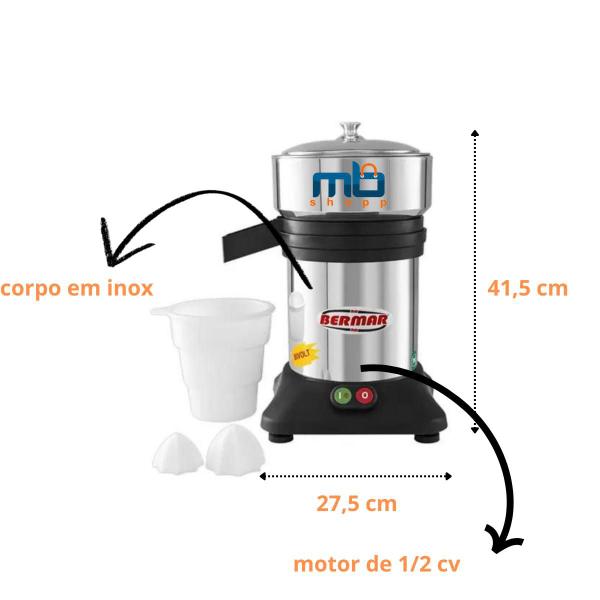 Imagem de Espremedor De Laranja Frutas Industrial Elétrico Inox 1/2 Cv Bermar BM79