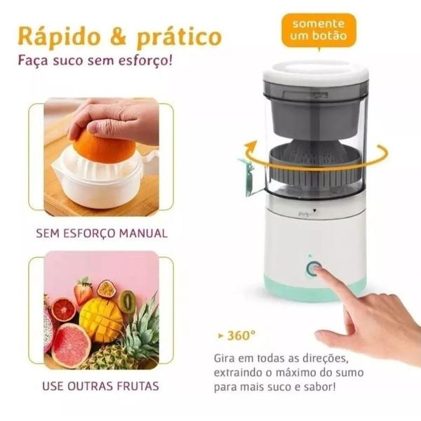 Imagem de Espremedor de Laranja Frutas Sem Fio Elétrico Portátil Bivolt -MAQ JUICER