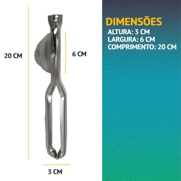 Imagem de Espremedor De Limão E Frutas Manual De Aço Inox Amassador Limao 20cm