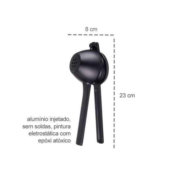 Imagem de Espremedor de Limão Laranja Aluminio Plus Preto