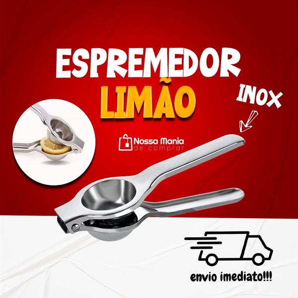 Imagem de Espremedor De Limão Por Pressão Aço Inox Premium 20 cm Resistente