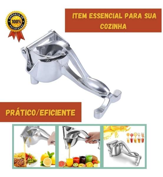 Imagem de Espremedor De Metal Manual De Frutas Cítricas Laranja Limão