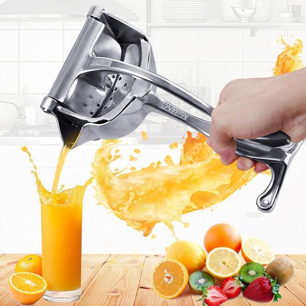 Imagem de Espremedor De Sucos Manual Laranja Limão Com Bico Frutas Suco Natural Multiuso Juicer Fruta Aço Inox Cozinha