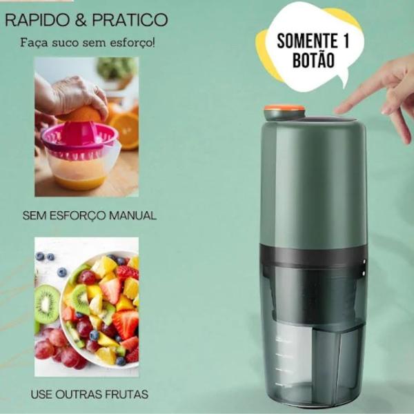 Imagem de Espremedor Extrator Suco Laranja Limão Uva Maça Portátil  110v/220v