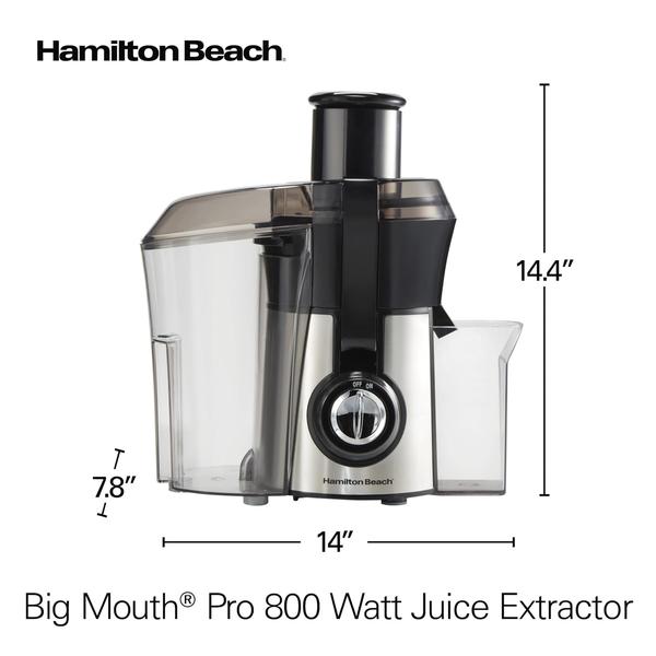 Imagem de Espremedor Hamilton Beach Big Mouth 800 W 3” Chute Silver com garantia de 3 anos