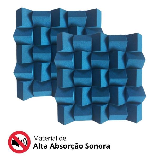 Imagem de Espuma Decoração Azul Bloqueia Som Acustica TOP 7cm Quadrado