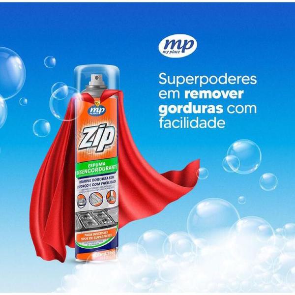 Imagem de Espuma desengordurante limpeza pesada zip 300ml my place