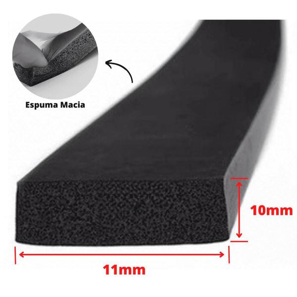 Imagem de Espuma Fita Adesiva Pvc Borracha Vedação E=10Mmx10 Mts Preta