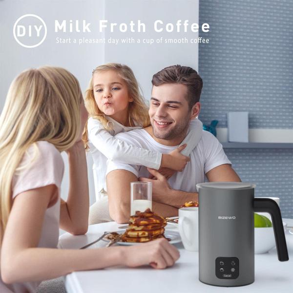 Espumador de café BIZEWO 4 em 1 automático de leite quente/frio Imagem de Espumador de café BIZEWO 4 em 1 automático de leite quente/frio