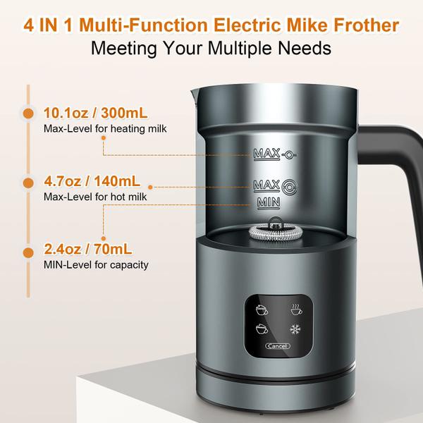 Espumador de café BIZEWO 4 em 1 automático de leite quente/frio Imagem de Espumador de café BIZEWO 4 em 1 automático de leite quente/frio