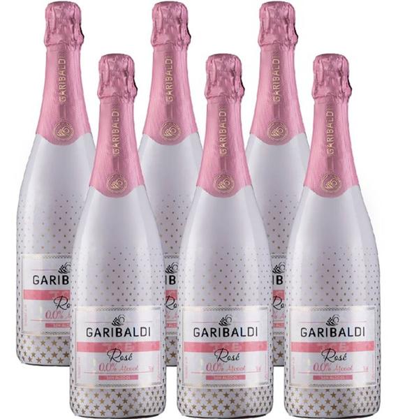 Imagem de Espumante Garibaldi Ice Rose Sem Alcool 750ml Kit 6 Und