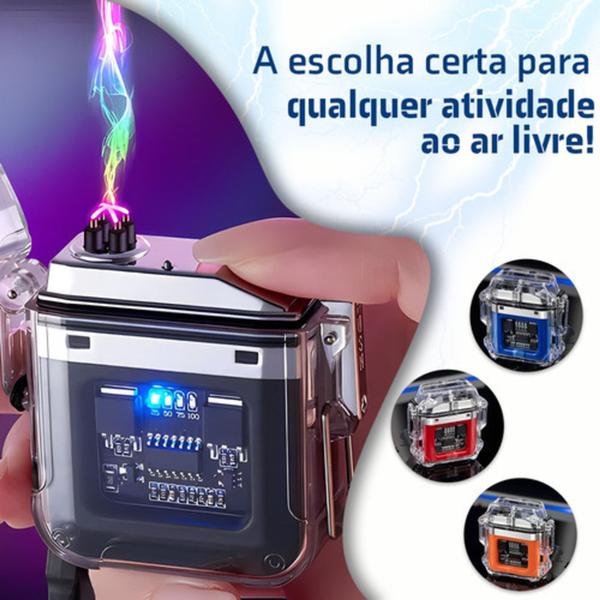 Imagem de Esqueiro Acendedor De Plasmas Isqueiro Portátil Eletrônico Recarregável Usb a prova d'água HX7750