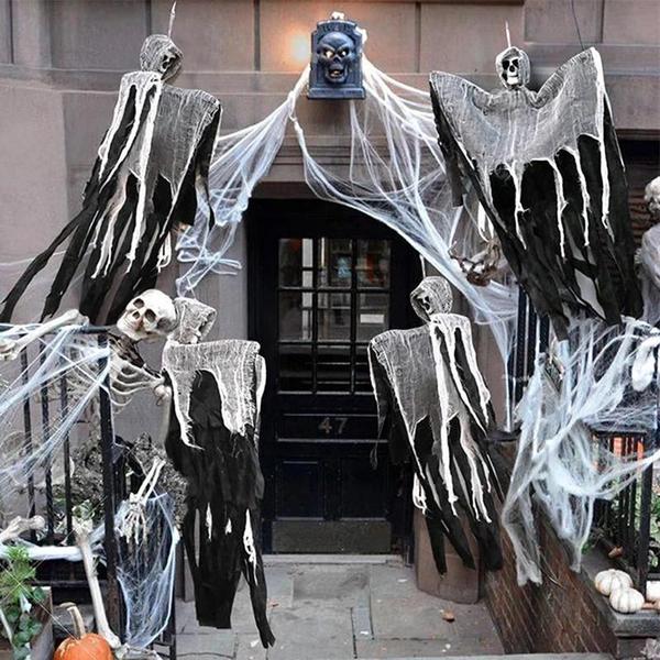 Imagem de Esqueleto Assustador Fantasma Pingente Halloween Horror Crânio Prop Fontes De Festa Decoração De