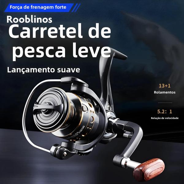 Imagem de Esquerda Direita Intercambiável Rooblinos Bk Molinete De Pesca Carretel De Metal Para Água Salgada