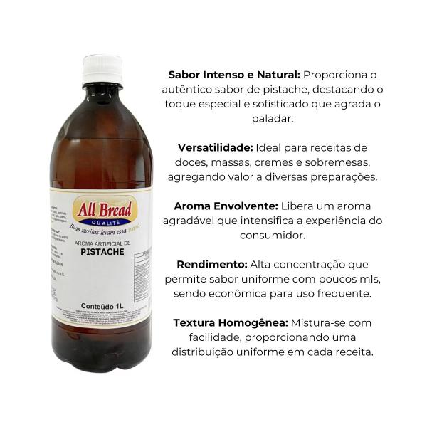 Essencia Alimenticia Pistache All Bread 1L Imagem de Essencia Alimenticia Pistache All Bread 1L