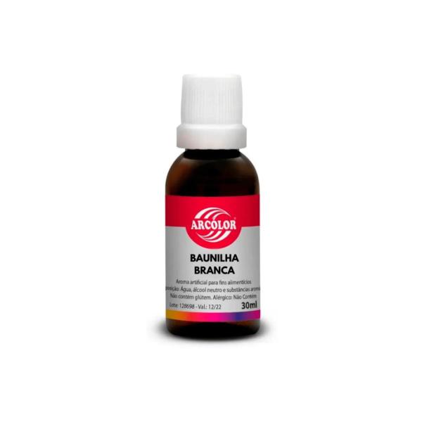 Essência Artificial Comestível Baunilha Branca 30ml Arcolor - Arcólor Imagem de Essência Artificial Comestível Baunilha Branca 30ml Arcolor