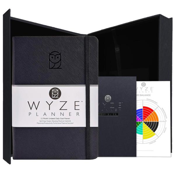 Imagem de Estabelecimento de metas do Planner Wyze Planner Pro 12 meses preto