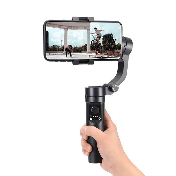 Imagem de Estabilizador Gimbal para Câmeras e Smartphones 3 Eixos Portátil com Tripé Conexão Bluetooth USB