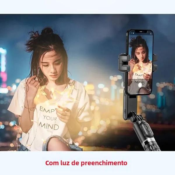 Imagem de Estabilizador Gimbal para Smartphone com Tripé e Bastão de Selfie - Rotação 360°