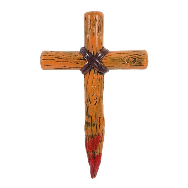 Imagem de Estaca Cruz Crucifixo Sangrento Plástico Vampiro Halloween