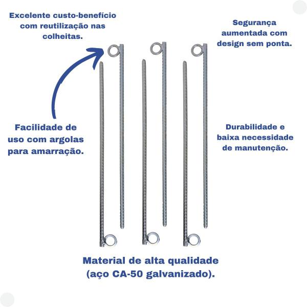 Imagem de Estaca Para Sustentação De Plantas Jardinagem 60 Cm 06 Unid