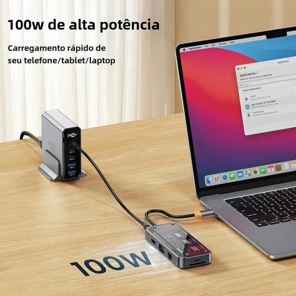 Imagem de Estação de Acoplamento 4K USB-C - Hub com HDMI, Ethernet, PD 100W e Leitor USB 3.0