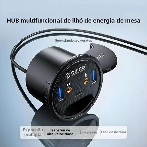 Imagem de Estação De Acoplamento De Mesa USB 3.0 Com Porta De Microfone De Fone De Ouvido Tipo C Leitor De