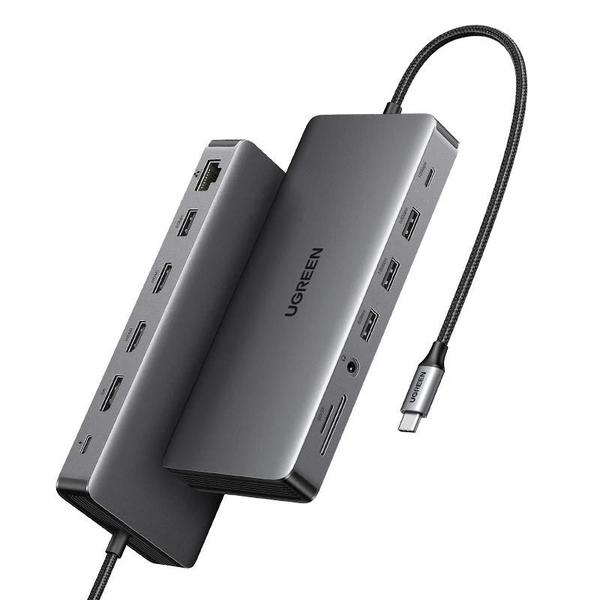 Imagem de Estação de Acoplamento USB-C 13 em 1 - 4K Triplo Display, Dual HDMI, 100W PD, Leitor de Cartões SD/TF para Macbook Pro/Air