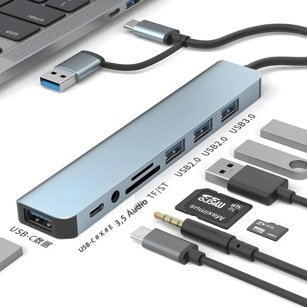 Imagem de Estação de Acoplamento USB-C 5Gbps - Adaptador Tipo C 3.0 com Leitor de Cartão TF e PD